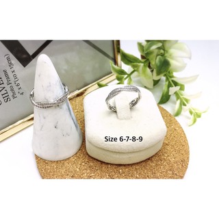 แหวนเพชรรอบนิ้ว ไซส์ 6-7-8-9 ราคา 390฿ #แหวนเพชรรอบนิ้ว #แหวนเพชรcz #czring #แหวนเพชรเม็ดกลม #แหวนเพชร