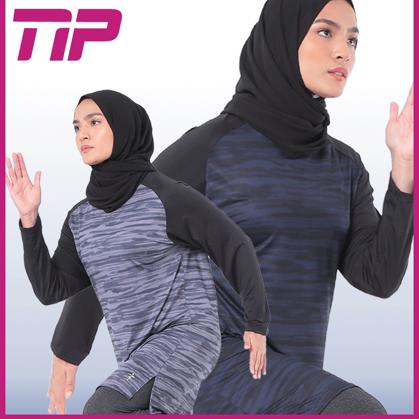 [PLUS SIZE] Baju Sukan Muslimah Lauh Sampai Lulut x Camo พิมพ์ลาย 2L-8L