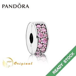 Pandora จี้กลิตเตอร์ สีชมพู สีเงิน หรูหรา พร้อมคลิปหนีบซิลิโคน diy 791817Pcz DIY ของขวัญวันเกิด สําหรับสุภาพสตรี p825