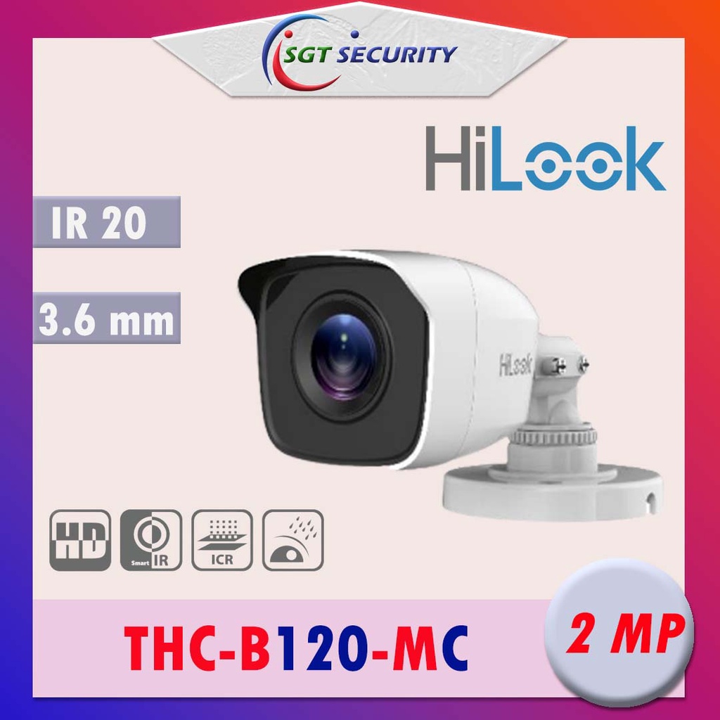 Hilook กล้องวงจรปิด รุ่น THC-B120-MC 3.6mm 2MP (1ตัว)