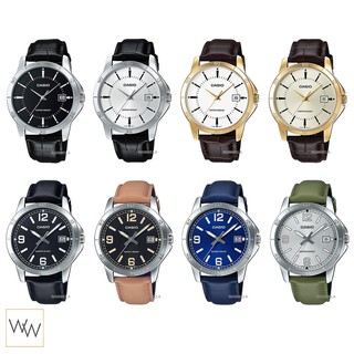 ราคาของแท้ นาฬิกาข้อมือ Casio ผู้ชาย รุ่น MTP-V004 สายหนัง พร้อมกล่อง
