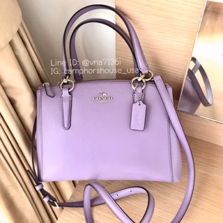 🌟พร้อมส่ง🌟COACH MINI CHRISTIE CARRYALL IN CROSSGRAIN LEATHER