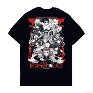 เสื้อยืดแขนสั้นลําลอง ทรงหลวม พิมพ์ลายกราฟิก Demon Slayer NINE HASHIRA น่ารัก พลัสไซซ์S-5XL