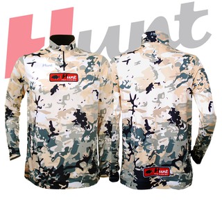 เสื้อตกปลาแขนยาว คอตั้ง New Collection Camo Cream