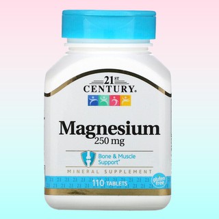 21st Century Magnesium แมกนีเซียม 250 มิลลิกรัม, 110 เม็ด