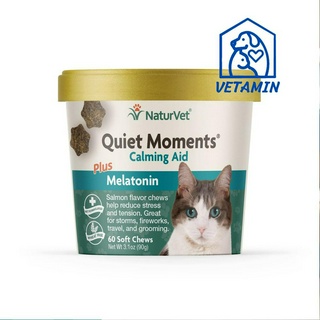 NaturVet –วิตามินคลายเครียด สำหรับแมว แบบขนมเม็ดเคี้ยวนิ่ม Quiet Moments Calming Aid for Cats Plus Exp.04/25