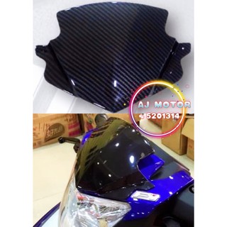 Y15zr V1 ฝาครอบกระจกหน้ารถยนต์ หนัง Pu พร้อมไฟ LED สําหรับ YAMAHA Y15