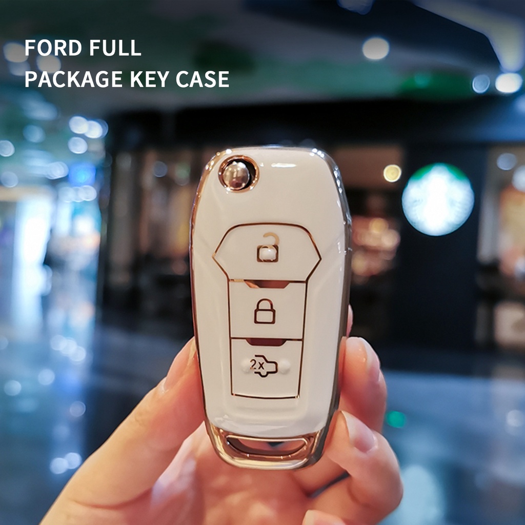 เคสกุญแจรีโมทรถยนต์ TPU สําหรับ Ford Ecosport Ford Ranger Focus everest escape lynx