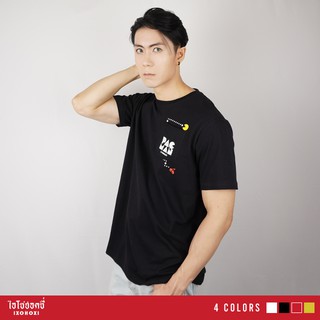 Pocket T-Shirt เสื้อยืดมีกระเป๋า คอกลม แขนสั้น พิมพ์ลาย Pacman ใส่ได้ทั้งผู้หญิง-ผู้ชาย/รุ่น IA-126