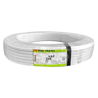 สายไฟ VAF สายไฟ VAF YAZAKI 2x6 ตร.มม. 100 ม. สีขาว สายไฟ งานระบบไฟฟ้า ELECTRIC WIRE VAF YAZAKI 2X6SQ.MM 100M WH