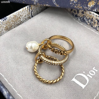 แหวนแฟชั่น ลายตัวอักษร Dior สามในหนึ่งเดียว หรูหรา