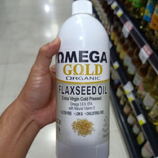 ecook ออสเตรเลีย น้ำมัน เมล็ด ลินิน สกัดเย็น omega gold organic flaxseed oil 1L