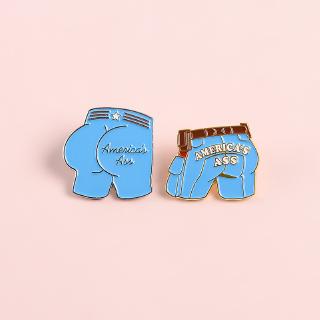 เครื่องประดับ เข็มกลัด รูปการ์ตูนฮีโร่ Americas Blue Uniform enamel Pins สําหรับคู่รักภาพยนตร์