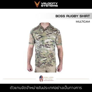 Velocity Systems - BOSS Rugby Shirt [Multicam] เสื้อยืดชาย ลายพราง ใส่สบาย ใส่นอน ออกกำลังกาย ผ้าระบายอากาศ