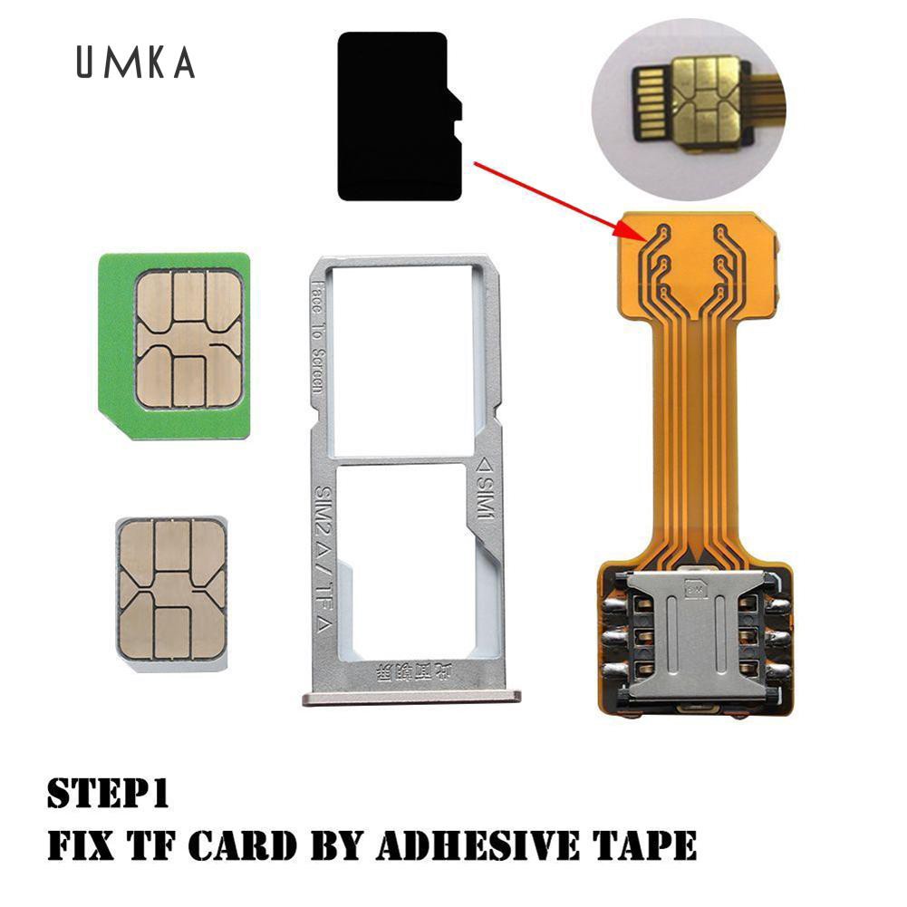 Sl TF Hybrid Sim Slot Dual SIM Card Adapter Micro SD Extender for Android Phone #8