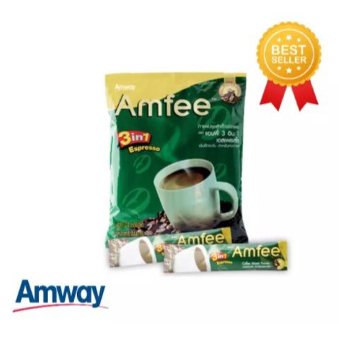 Amway กาแฟแอมเวย์ แอมฟี่ กาแฟปรุงสำเร็จชนิดผงตราแอมฟี่ 3 อิน 1 เอสเพรสโซ - 24 ซอง/แพ็ค