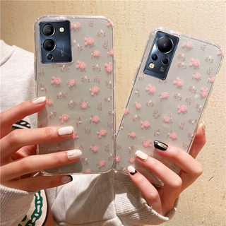 ใหม่ เคสโทรศัพท์มือถือ ซิลิโคนนิ่ม TPU ใส กันกระแทก ลายดอกไม้ สไตล์โรแมนติก แฟชั่น สําหรับ Infinix Note 12 G96 PRO 5G G88 11 2022 HL