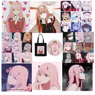 Zero Two แผ่นสติกเกอร์ ลายการ์ตูนอนิเมะ DIY สําหรับติดตกแต่งเสื้อผ้า กระเป๋า