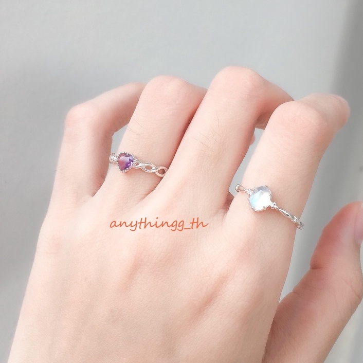 anythingg_th| แหวนเงินแท้925 พลอยMoonstone Rainbow ⛅️ 5*7mm ราคา ถูกที่สุด ดีลบีเคเค แกลเลอรีภาพที่ 3