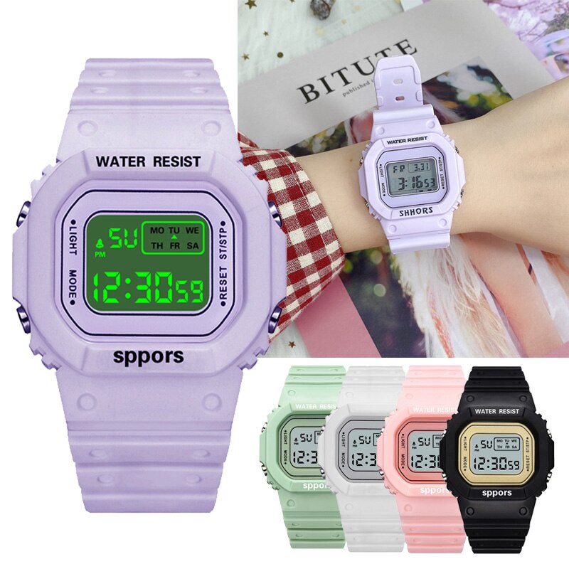 นาฬิกาข้อมือดิจิทัล LED เรืองแสง สไตล์สปอร์ต แฟชั่นสําหรับผู้ชาย และผู้หญิง#39; s นาฬิกาของขวัญ สําหรับเด็ก &#39; s นาฬิกาข้อมือ F