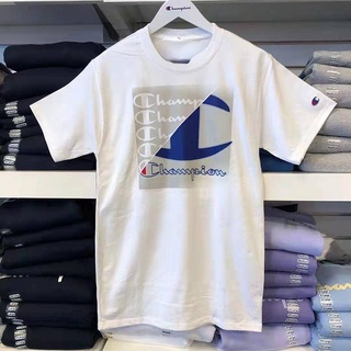 Champion เสื้อยืดคอกลม แขนสั้น ผ้าฝ้ายแท้ พิมพ์ลาย สวมใส่สบาย เหมาะกับฤดูร้อน สําหรับผู้ชาย