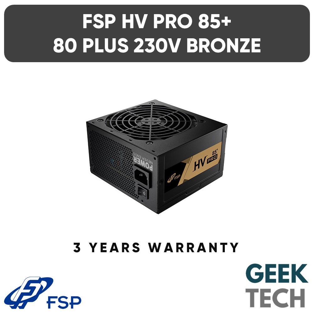 FSP HV Pro 85+ 80 Plus 230V แหล่งจ่ายไฟแบบโมดูลาร์สีบรอนซ์ 550W/650W