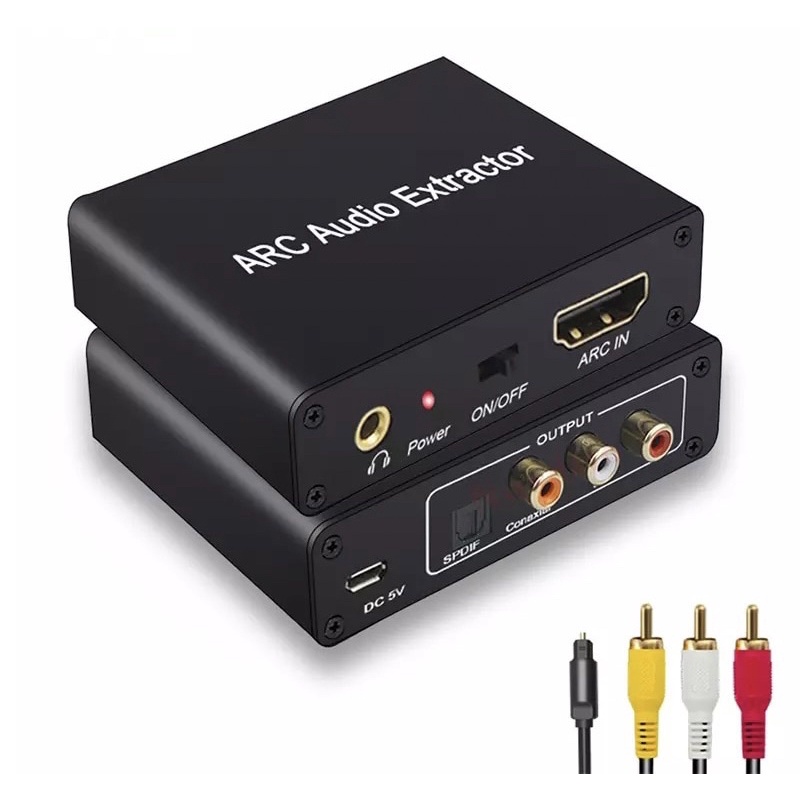 192KHz HD ARC Audio Adapter Extractor Digital To Analog Audio Converter DAC Coaxial SPDIF RCA 3.5มม.แจ็คสำหรับ HDTV