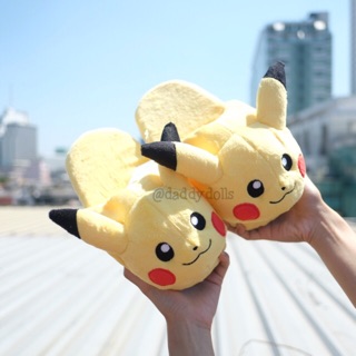 รองเท้าใส่ในบ้าน พื้นหนา Pikachu ปิกาจู สีเหลือง Pokemon โปเกม่อน