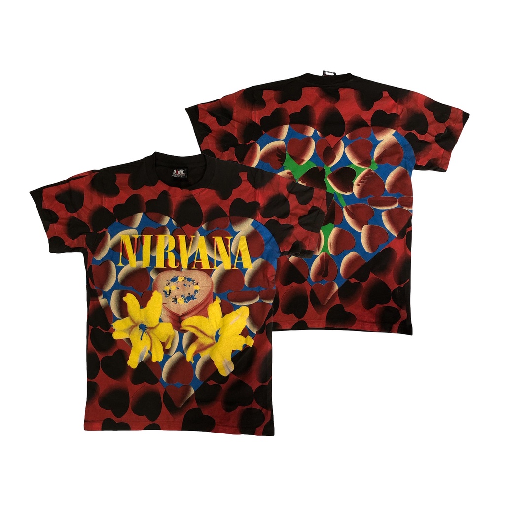 เสื้อวง NIRVANA ลายโอเวอร์ปริ้น ตะเข็บเดี่ยว สไตล์วินเทจ เสื้อ OVP