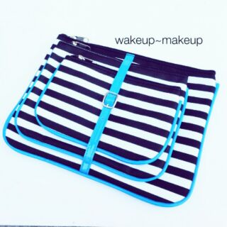 กระเป๋าเครื่องสำอาง Black&amp;White Stripes Makeup Bag x 3 ชิ้น