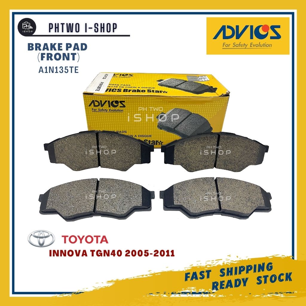 ผ้าเบรค (FRONT) - TOYOTA INNOVA TGN40 2005-2011 ADVICS A1N135TE