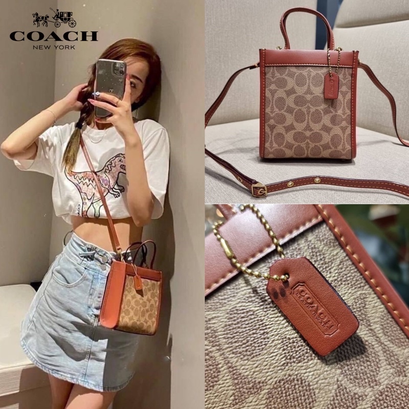 COACH C5277 MINI CASHIN TOTE IN SIGNATURE CANVAS | Shopee Thailand