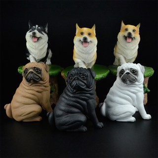 [ราคาขายส่ง]6pcs "น่ารัก" "สัตว์จำลอง" "สุนัขรุ่น"Corgi ดัชชุนด์  Pug ตกแต่งบ้าน  ของเล่นเด็ก