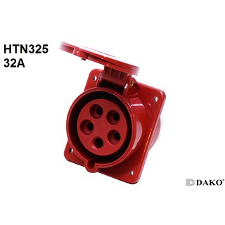 "Dako" Power Plug (เพาเวอร์ปลั๊ก) รุ่น HTN325 32A 380V-415V 5Pin IP44 ตัวเมีย แบบติดฝั่งเฉียง