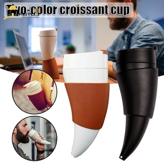 【ราคาถูก】FBYUJ Goat Mug Horn Shaped Coffee Bottle with Shoulder Strap Creative Portable Drinking Water Cup Gift 230ml