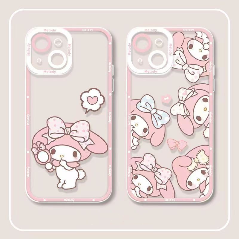 เคสโทรศัพท์มือถือ TPU ใส ลายการ์ตูน Melody Kuromi Angel Eye สําหรับ iPhone 15 14 Pro Max 15 14 Plus 13 Pro Max 13 Mini 12 Pro Max 12 Mini 11 Pro Max 6 6s 7 8 Plus XR X XS..