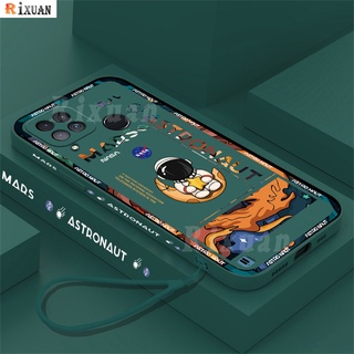 เคสโทรศัพท์มือถือ ยางนิ่ม ลายนักบินอวกาศ Mars พร้อมสายคล้อง สําหรับ OPPO A15 A15S A16 A54 A53 A52 A92 A37 A5S A12 A7 A1K A11K A3S F9 A93 A94 A95 Reno 6 5F4F