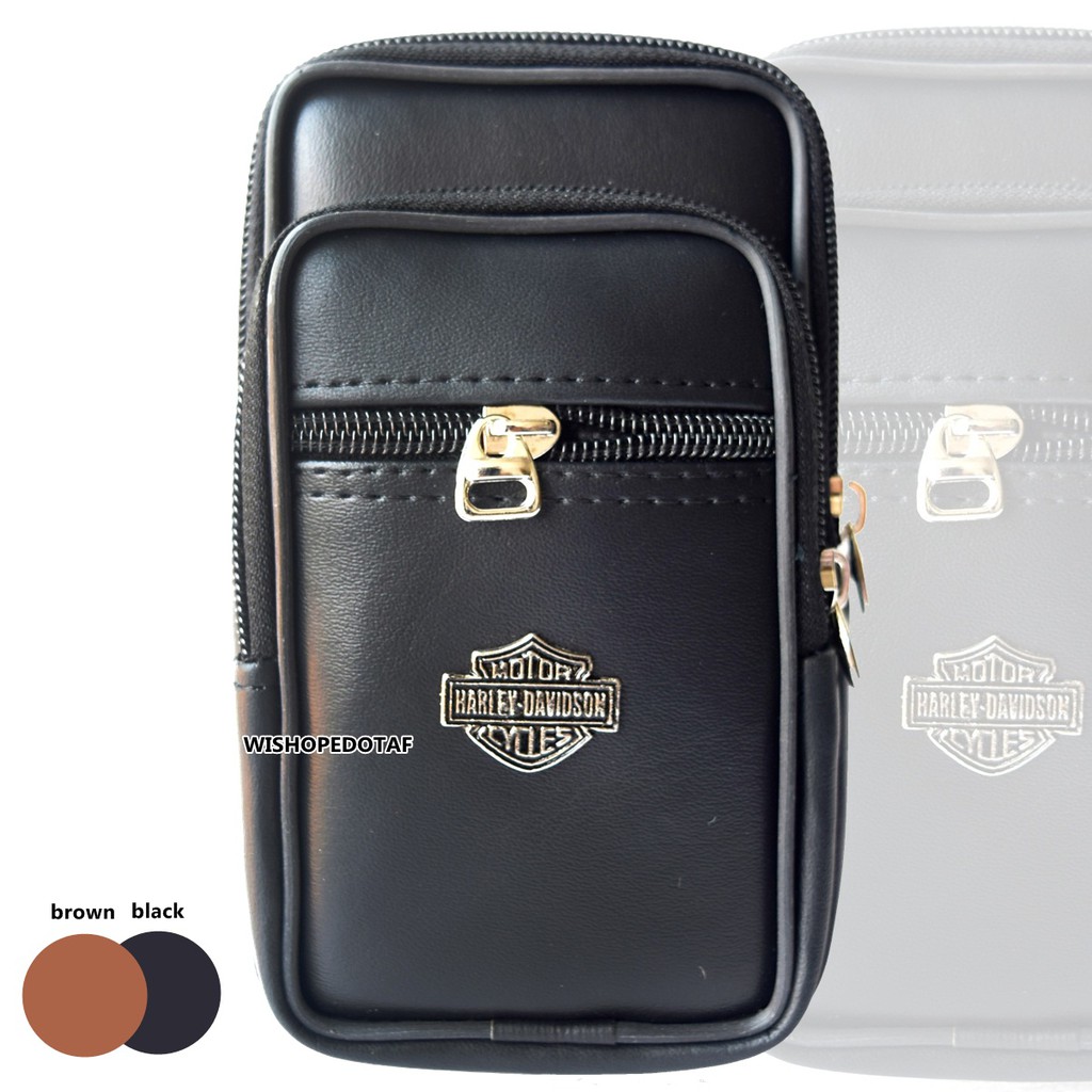 HP Mens Black Motorcycle Sport Waist Wallet Max Size
