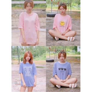 (ม่วงพาส/ชมพูพาส)เสื้อทรงไหล่ตกโทนพาสเทล