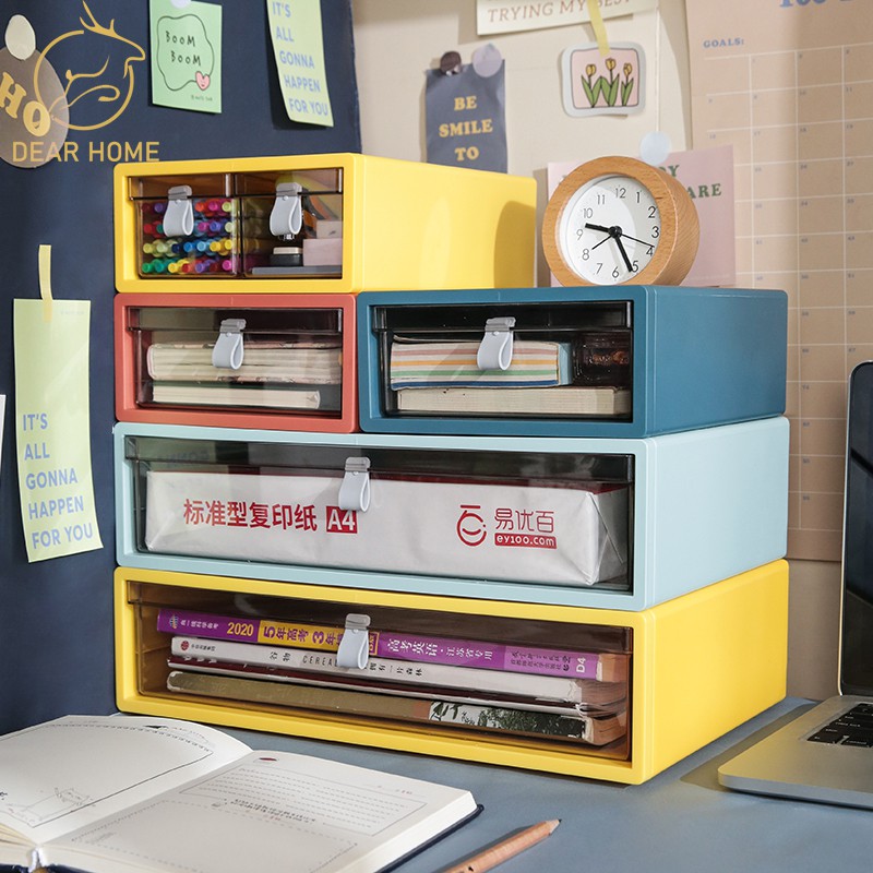 Dear Home กล่องเก็บของ มีลิ้นชักจัดเก็บ มี 3 มินิมอล เรียงซ้อนกันได้ - รูปที่ 7