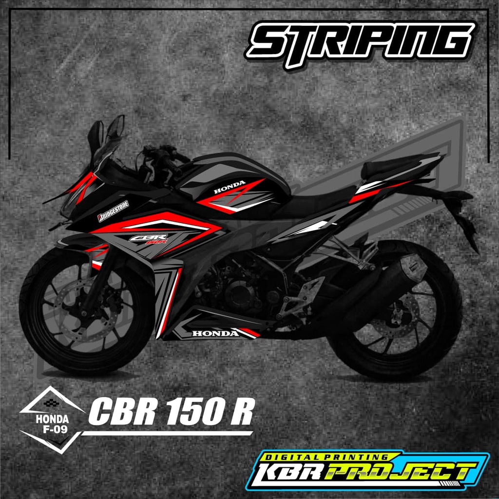 สติ๊กเกอร์ CB 150 R, แถบ CB 150 R, สติ๊กเกอร์มอเตอร์ไซค์ HONDA, Racing F-09 TRANSPARENT