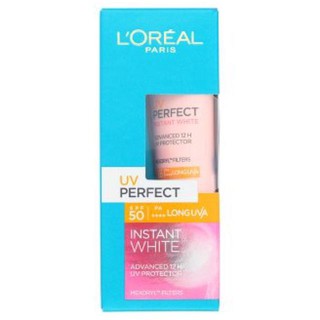 LOreal UV Perfect Advanced 12H UV Protector Instant White SPF 50+/PA+++ 15ml. 12ชม.ครีมกันแดด