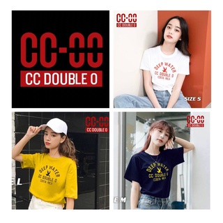 🔖HOT เสื้อยืดแขนสั้นงานปักงานป้ายCCOO ใส่ได้ทั้งหญิงและชาย [ผ้าCOTTON100%]  [ไซส์ S,M,L,XL], มีบริการเก็บปลายทาง NO.06