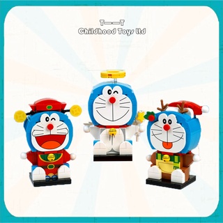 สินค้าใหม่ Doraemon series ประกอบอาคารบล็อกของเล่นปริศนาเด็กชายและเด็กหญิง โดเรม่อน（ไม่มีกล่อง）