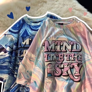 พร้อมส่ง🌈เสื้อยืดสกรีนลาย Mind like the sky🌈