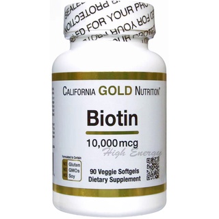 California Gold Nutrition®, Biotin, 10,000 mcg, 90 Veggie Softgels