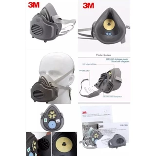 ชุดหน้ากากพ่นสีแก๊สเคมี ป้องกันควัน ป้องกันฝุ่น ระบายอากาศ 3M 3200