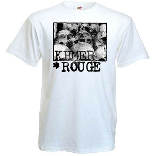 T-shirt เสื้อยืดแขนสั้น พิมพ์ลาย Khmer Rouge สีขาว สไตล์พังก์ สําหรับผู้ชาย S-5XL