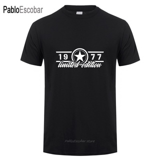 T-shirt  เสื้อยืดคอกลม แขนสั้น ผ้าฝ้าย พิมพ์ลาย Born In 1977 Limited Edition 1977 ของขวัญวันเกิด สําหรับผู้ชายS-5XL