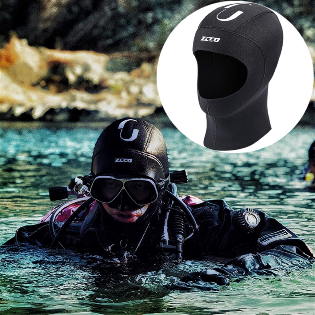 ZCCO1 ดําน้ํา 3 มม./5 มม. Neoprene Wetsuit Hood ทนทานยืดดําน้ําหมวก,ท่องความร้อนสําหรับดําน้ําดูปะกา